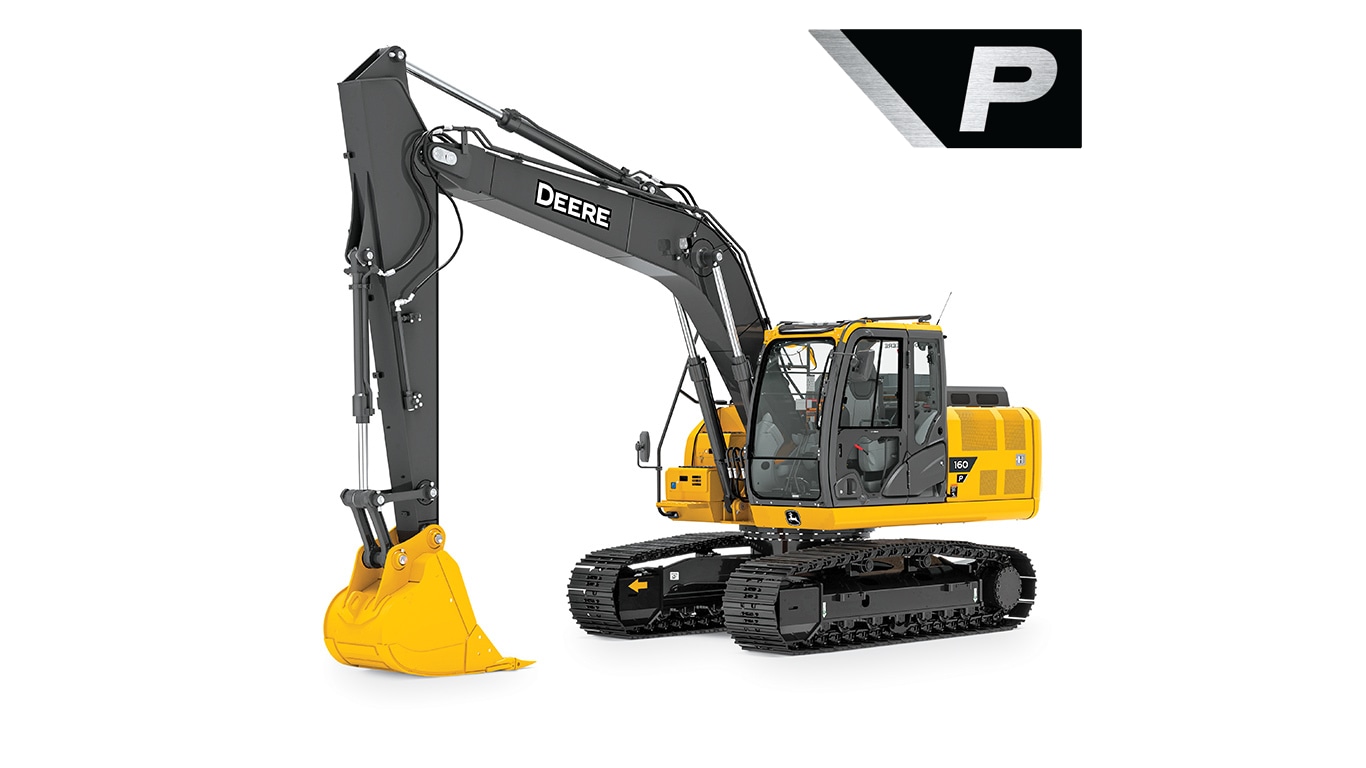 Excavadora 160 P-Tier sobre fondo blanco