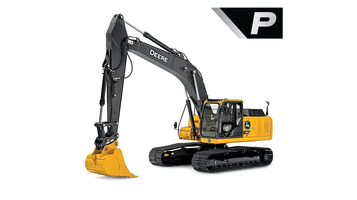 Excavadora 250 P-Tier sobre fondo blanco