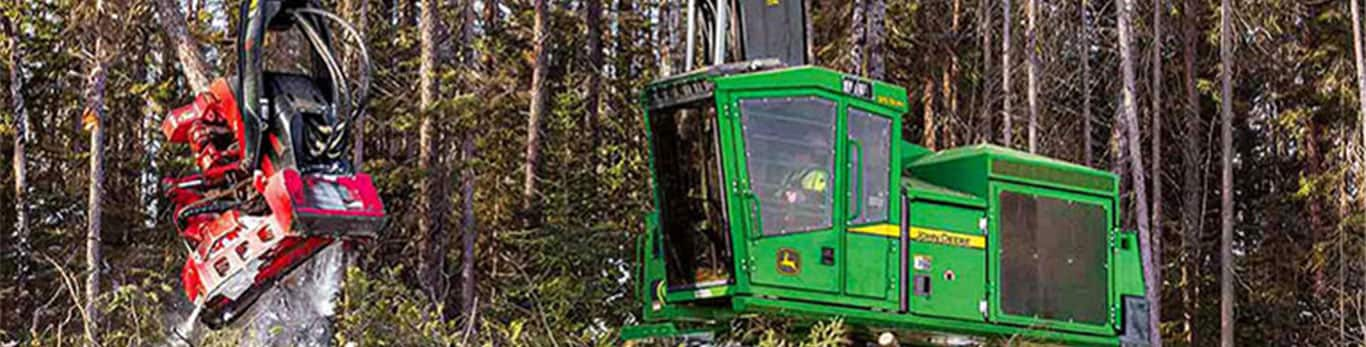 803MH Tracked Harvester with H414 Harvesting Head working in the forest