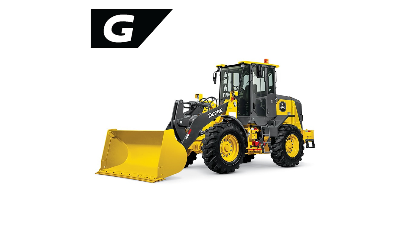 444 G Tier wheel loader on white background