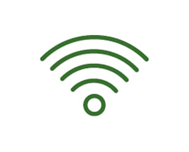 Fondo blanco con un ícono de conectividad.