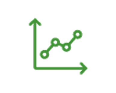 Fondo blanco con un ícono de gráfico.