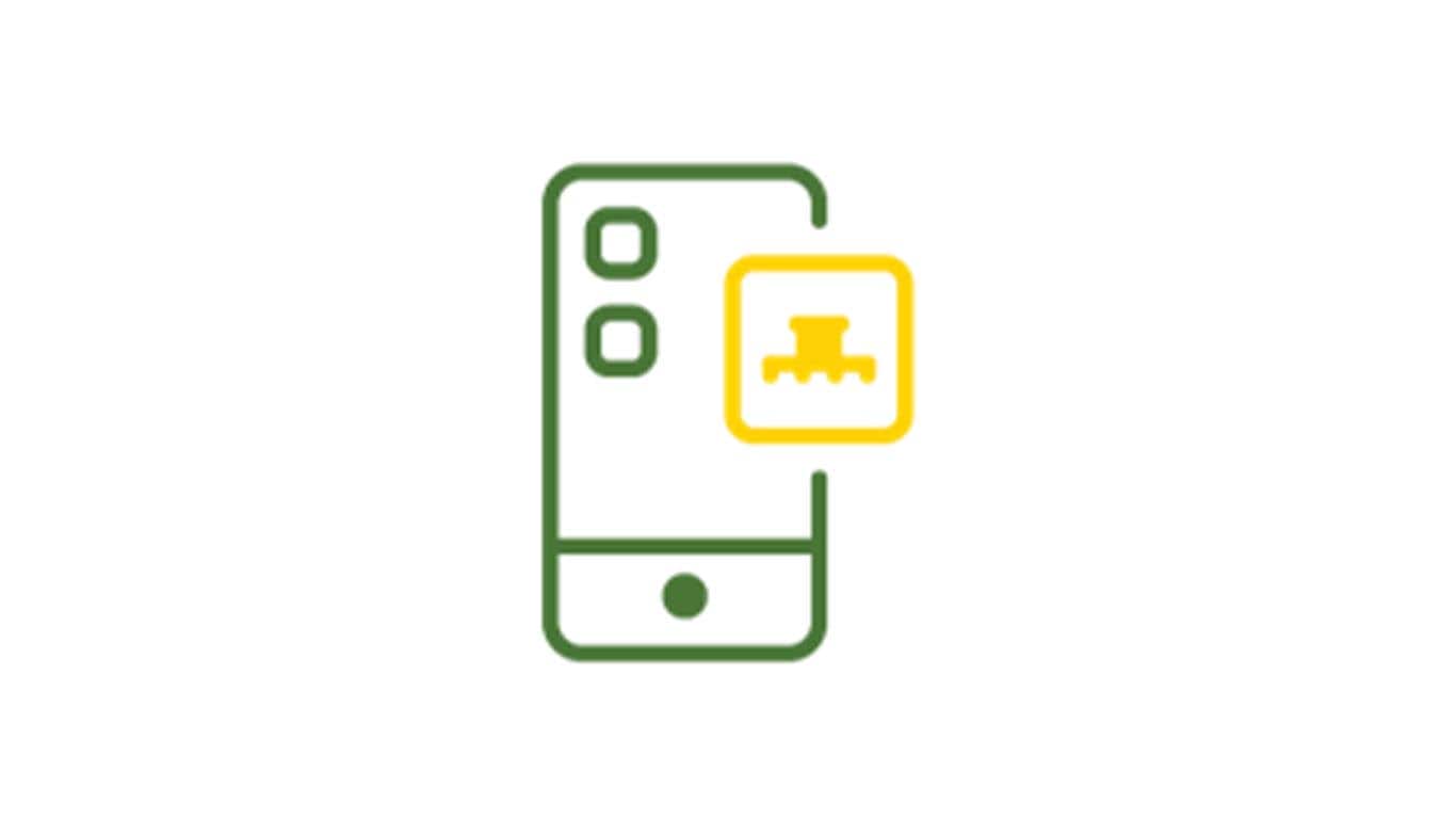 Símbolo de un teléfono móvil con el icono de la cosecha