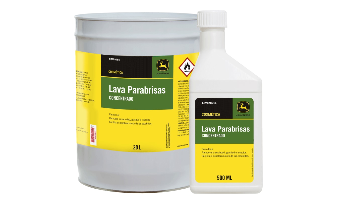 Productos Lava Parabrisas sobre fondo blanco.