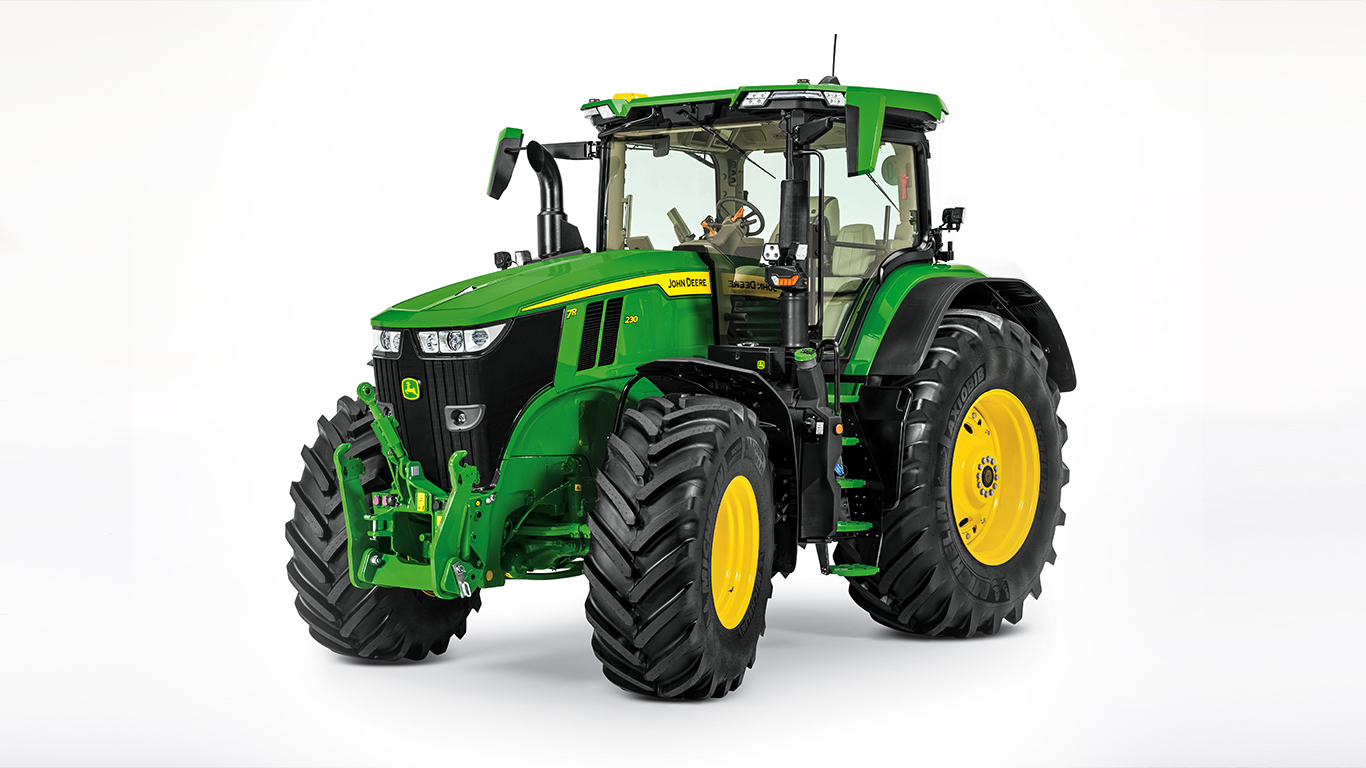 John Deere 7R 350 Tractor Toy With Forestry Trailer & Logs - Bruder Realistic Play Set For Kids